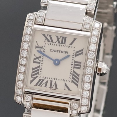 27033117a - CARTIER Damenarmbanduhr Tank Francaise in WG 750/000 mit Brillantbesatz Referenz 2403, ...
