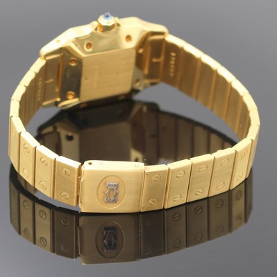 27033150b - CARTIER Santos, selten gut erhaltene Herrenarmbanduhr in GG 750/000 Referenz 2494, ...
