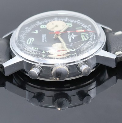 27033166d - DUGENA Herrenarmbanduhr mit Chronograph, Handaufzug, Schweiz um 1970, verchr. Geh. m. ...