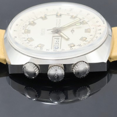 27033169c - MONDIA Memory sehr seltene Armbanduhr mit Rechenschieber und rückseitiger Weltzeit, ...