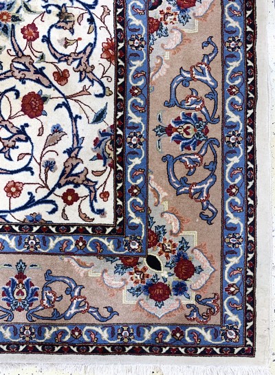 27033196e - Yazd Kork fein, Persien, Ende 20.Jhd, Korkwolle mit Seide, ca. 193 x 200 cm, ...