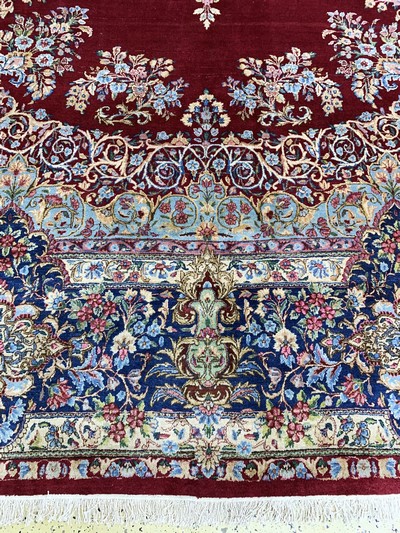 27033198b - Kerman Lawar, Persien, Mitte 20.Jhd, Wolle auf Baumwolle, ca. 470 x 365 cm, EHZ: 2-3 ...