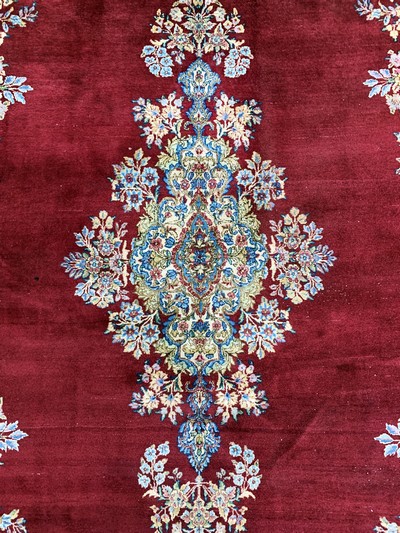 27033198d - Kerman Lawar, Persien, Mitte 20.Jhd, Wolle auf Baumwolle, ca. 470 x 365 cm, EHZ: 2-3 ...