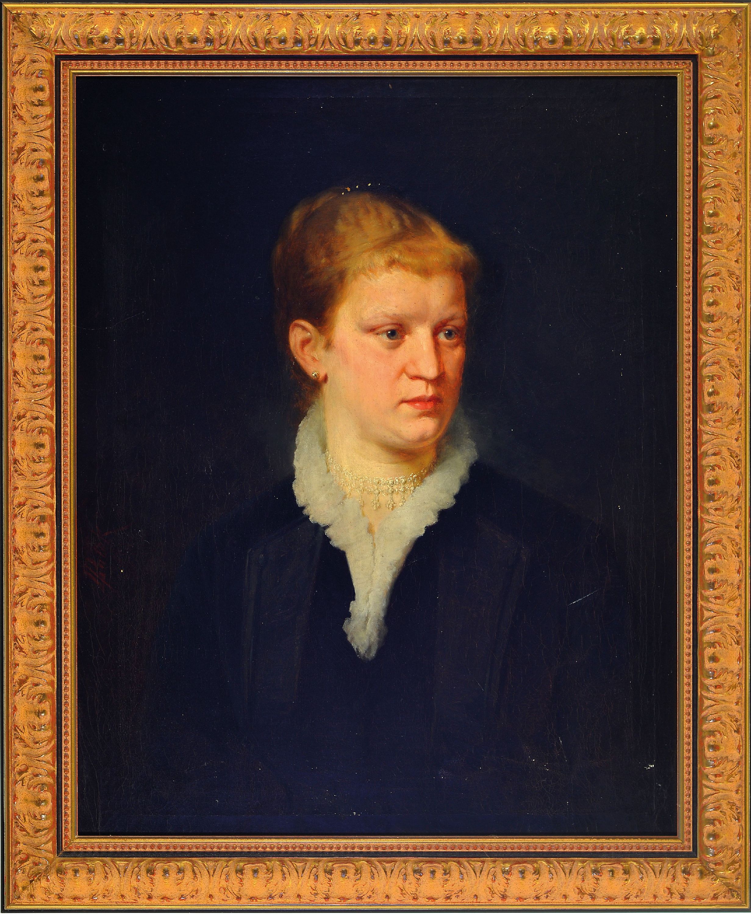 Detail k: Ludwig Patek, 1837 Schloß Oberpettau/Untersteiermark - nach 1883 wohl München, Portraitpaar: Dr. Julius Kohlfürst (1843-1905) und Ernesta ...
