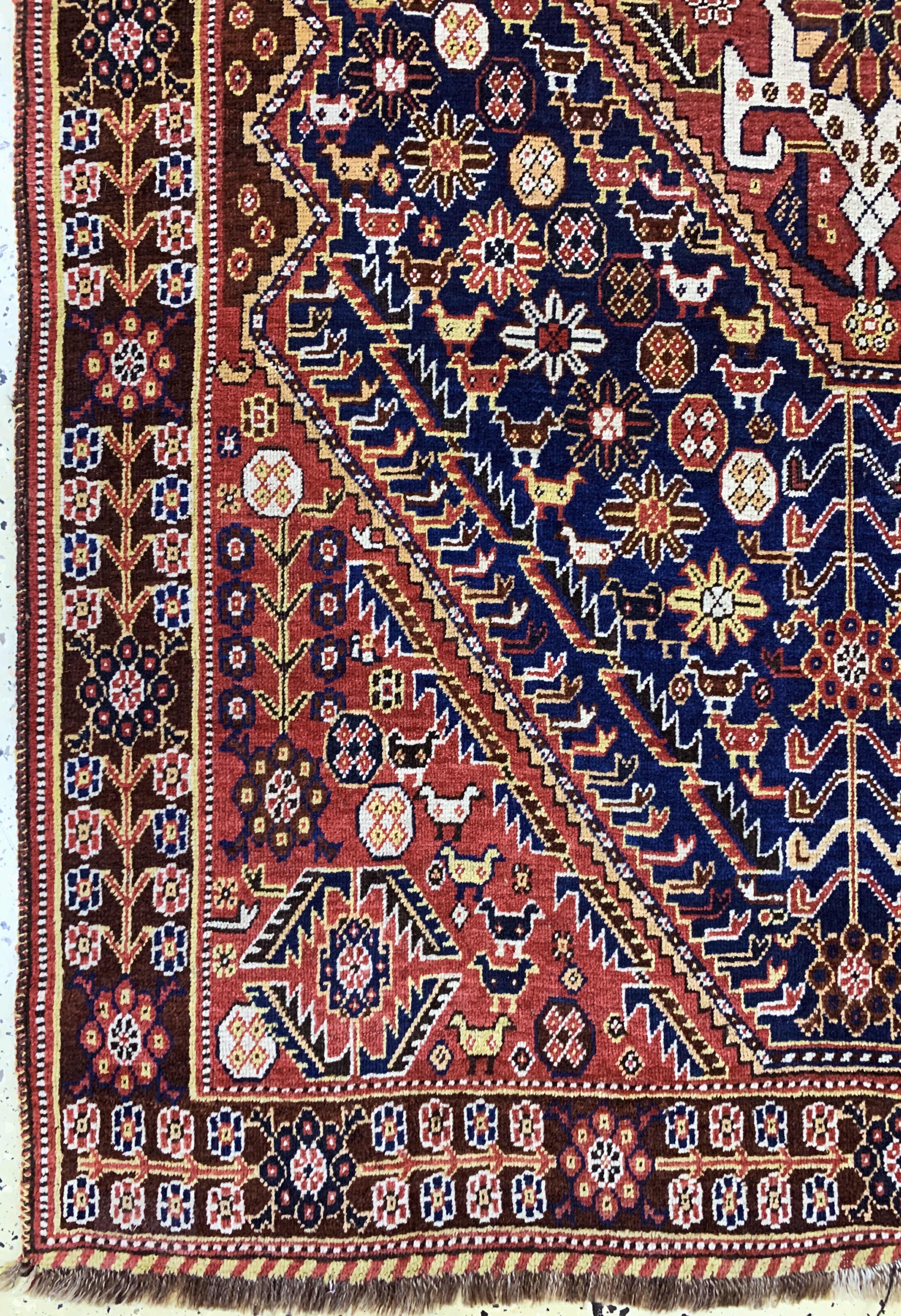 Detail b: Ghaschgai alt, Persien, Anfang 20.Jhd, Wolle auf Wolle, ca. 200 x 135 cm, EHZ: 2-3