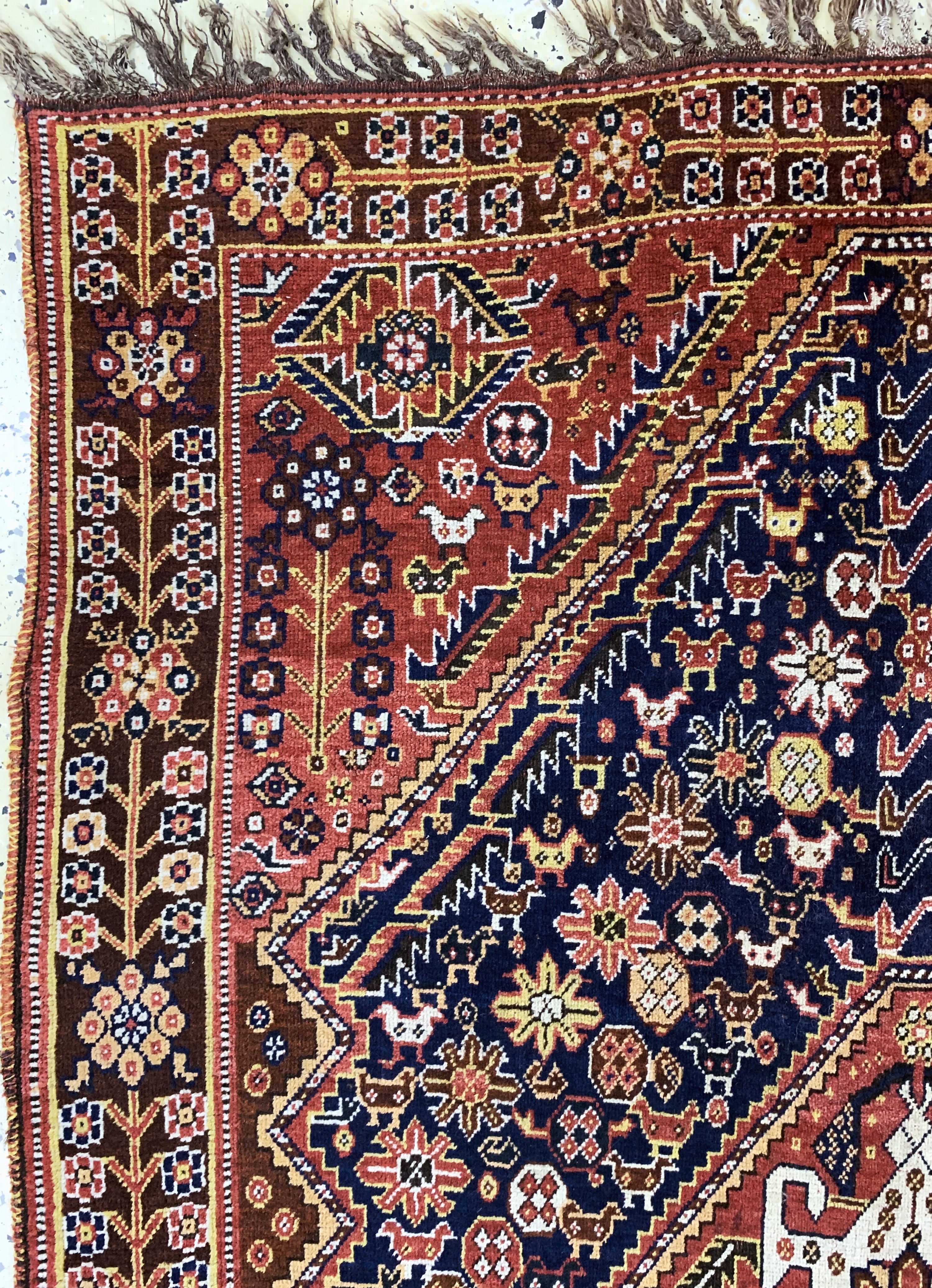 Detail c: Ghaschgai alt, Persien, Anfang 20.Jhd, Wolle auf Wolle, ca. 200 x 135 cm, EHZ: 2-3