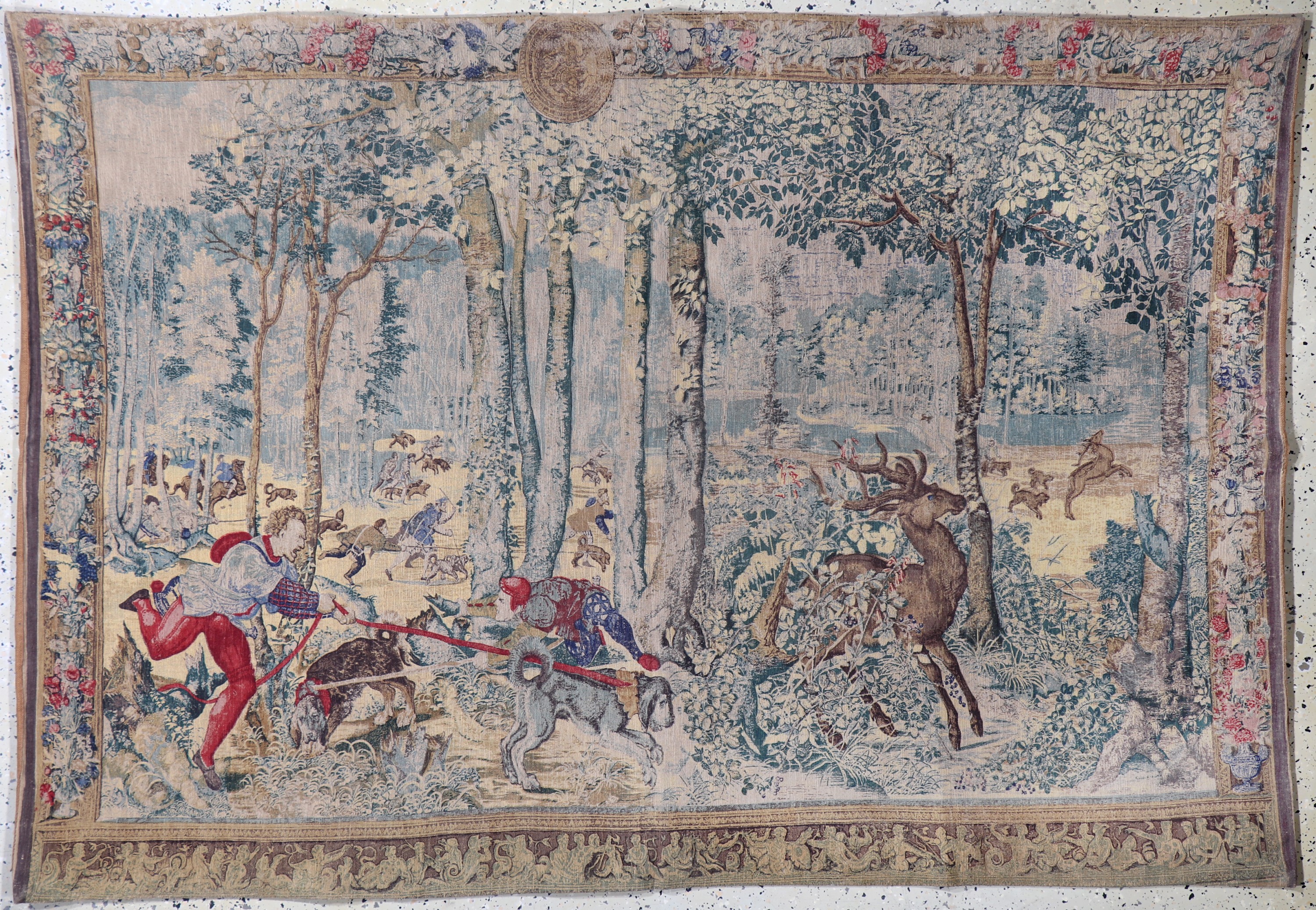 Image 27033204 - Antiker Wandbehang, Frankreich, um 1900, auf Leinwand gedruckt, ca. 130 x 185 cm, EHZ: ...