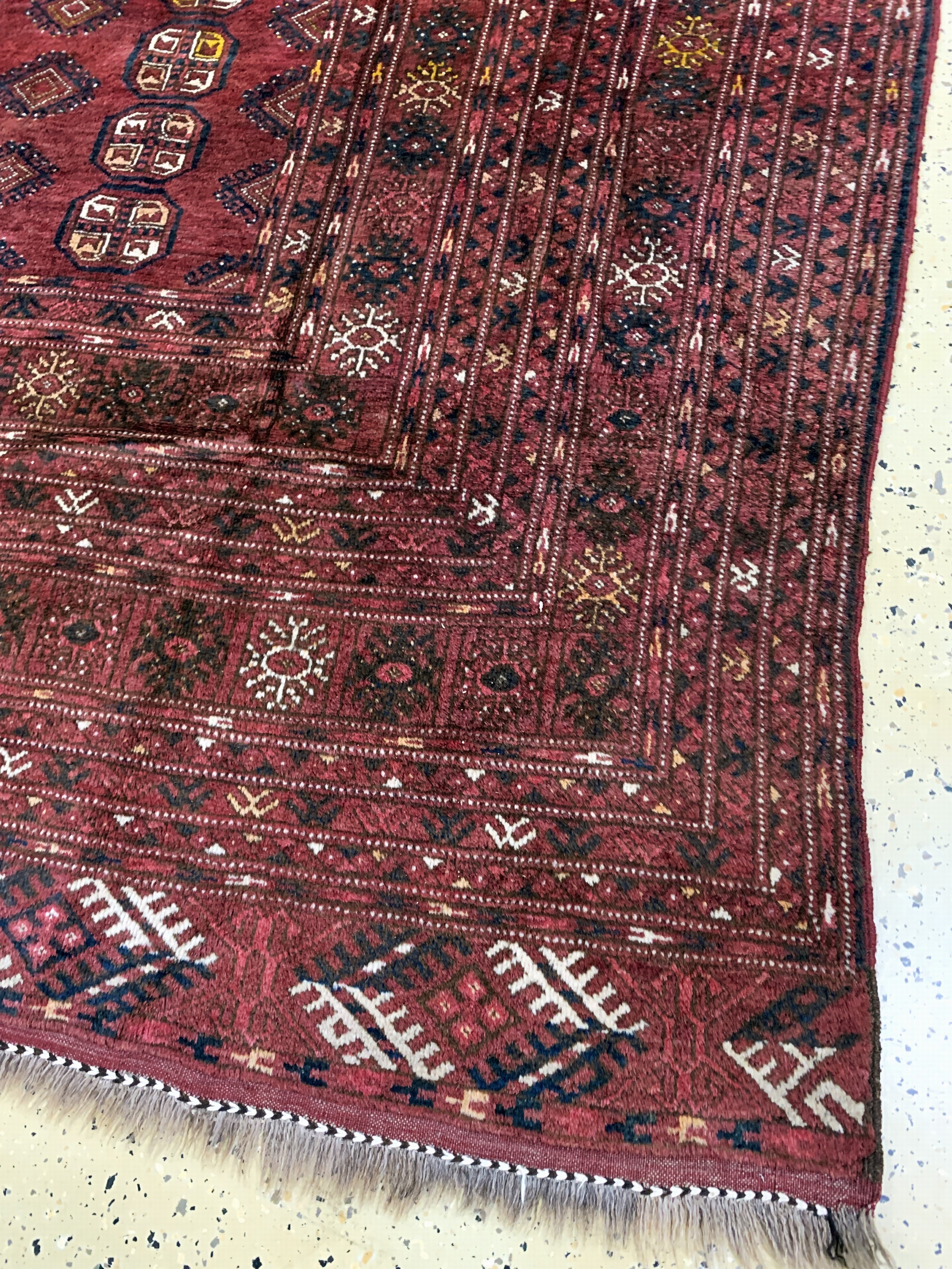 Detail a: Dolatabad, Afghanistan, Mitte 20.Jhd, Wolleauf Wolle, ca. 370 x 275 cm, EHZ: 2-3