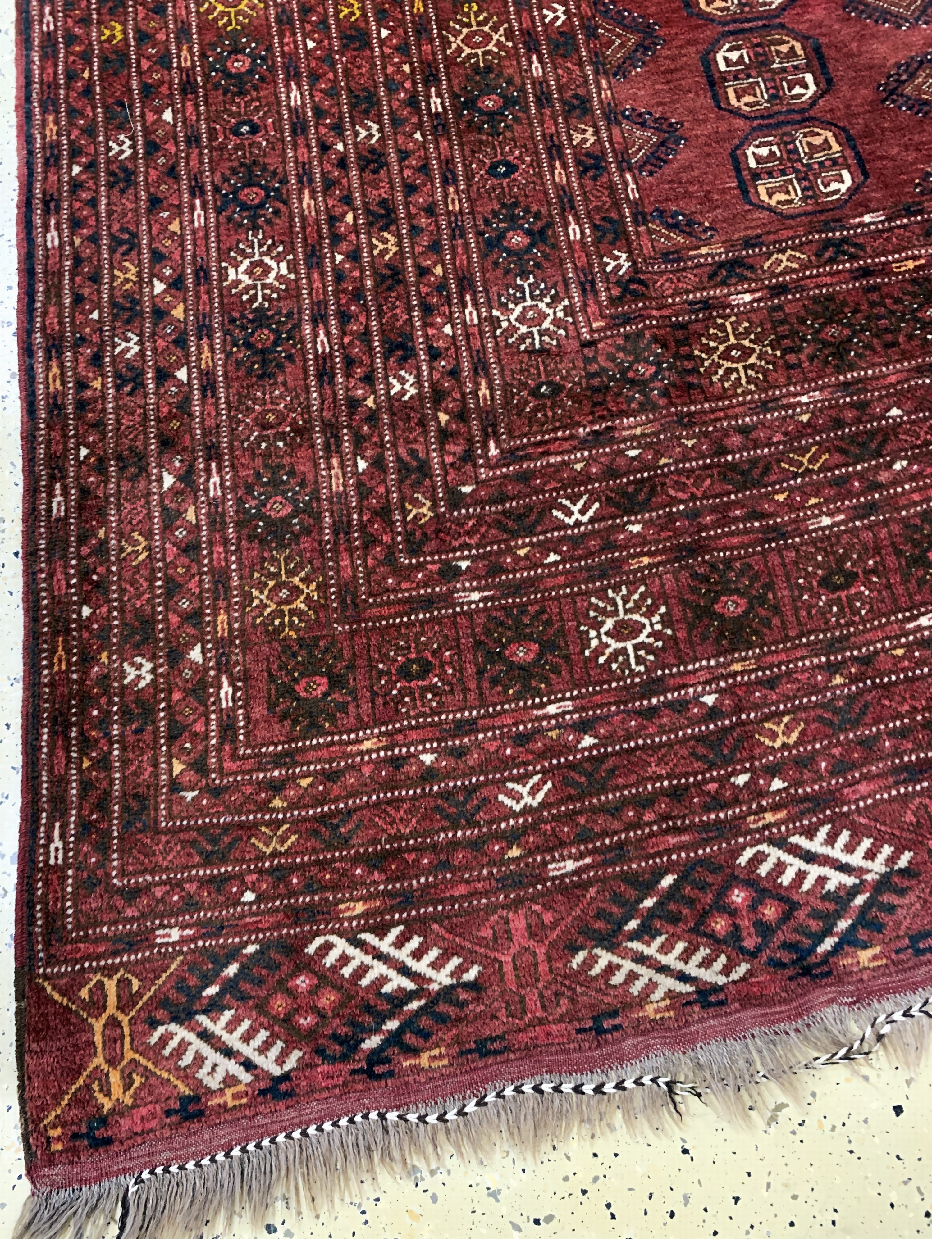 Detail c: Dolatabad, Afghanistan, Mitte 20.Jhd, Wolleauf Wolle, ca. 370 x 275 cm, EHZ: 2-3