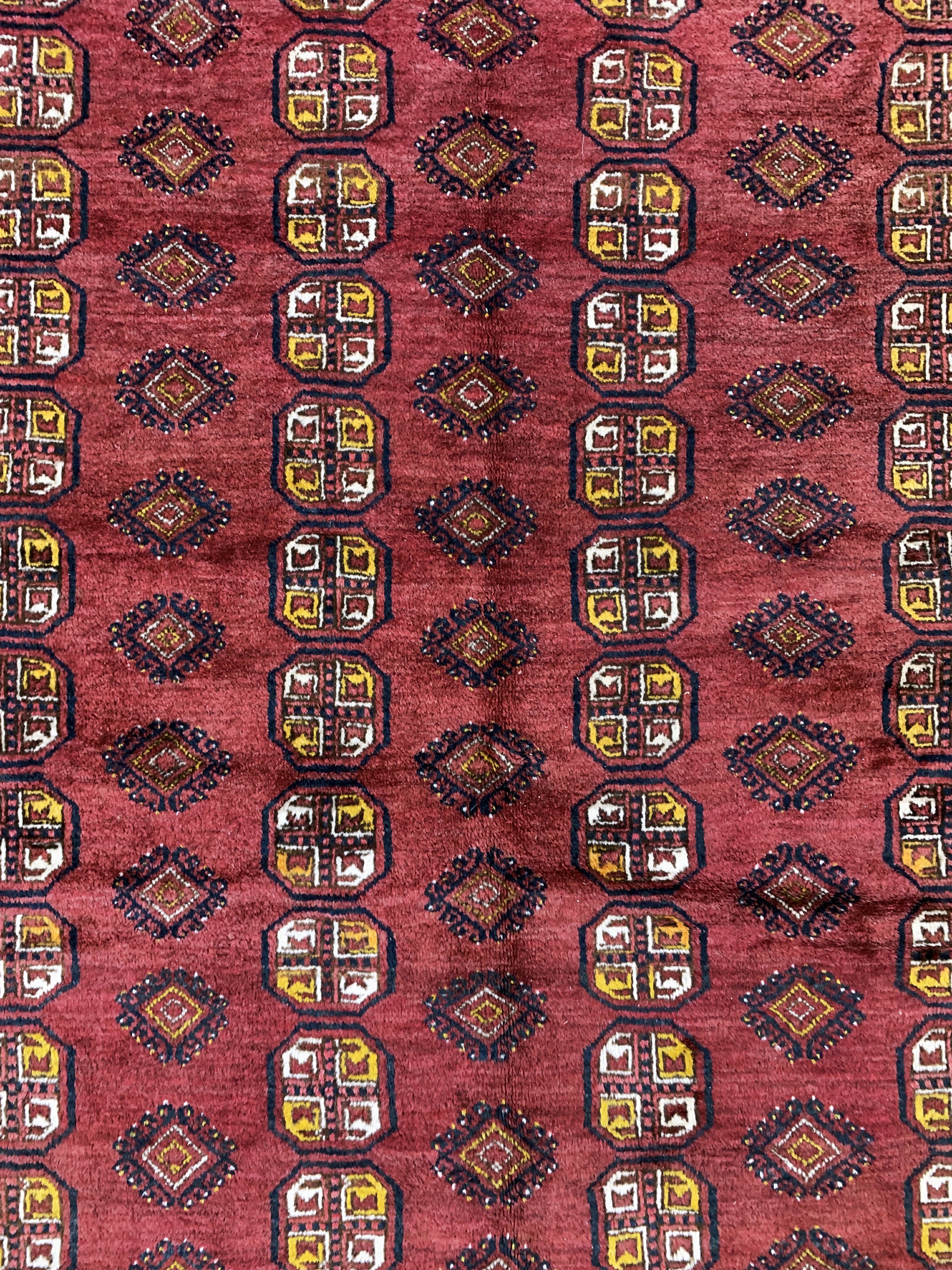 Detail e: Dolatabad, Afghanistan, Mitte 20.Jhd, Wolleauf Wolle, ca. 370 x 275 cm, EHZ: 2-3