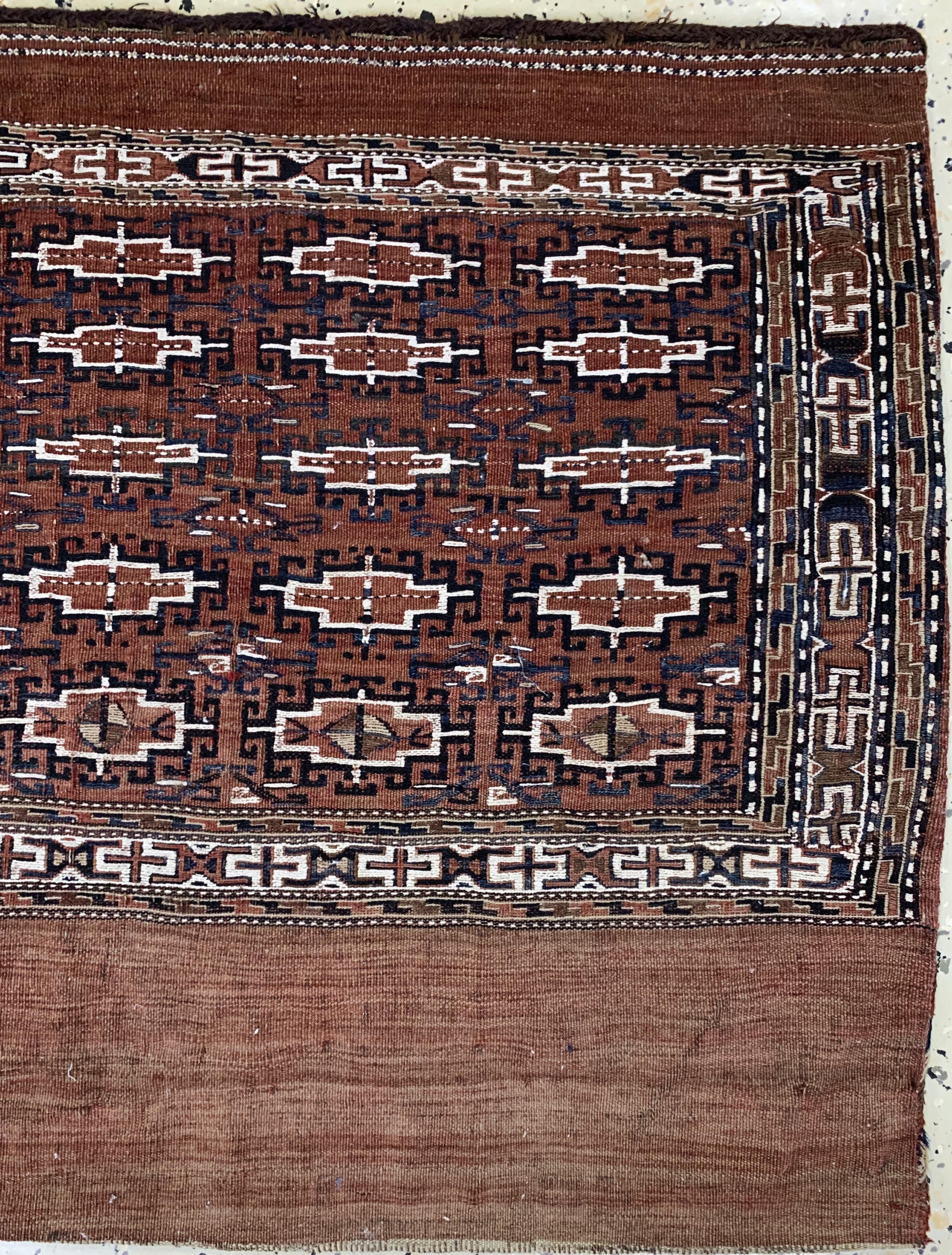 Detail a: Tschowal antik, Turkmenistan, um 1900, Wolle auf Wolle, ca. 100 x 72 cm, EHZ: 2