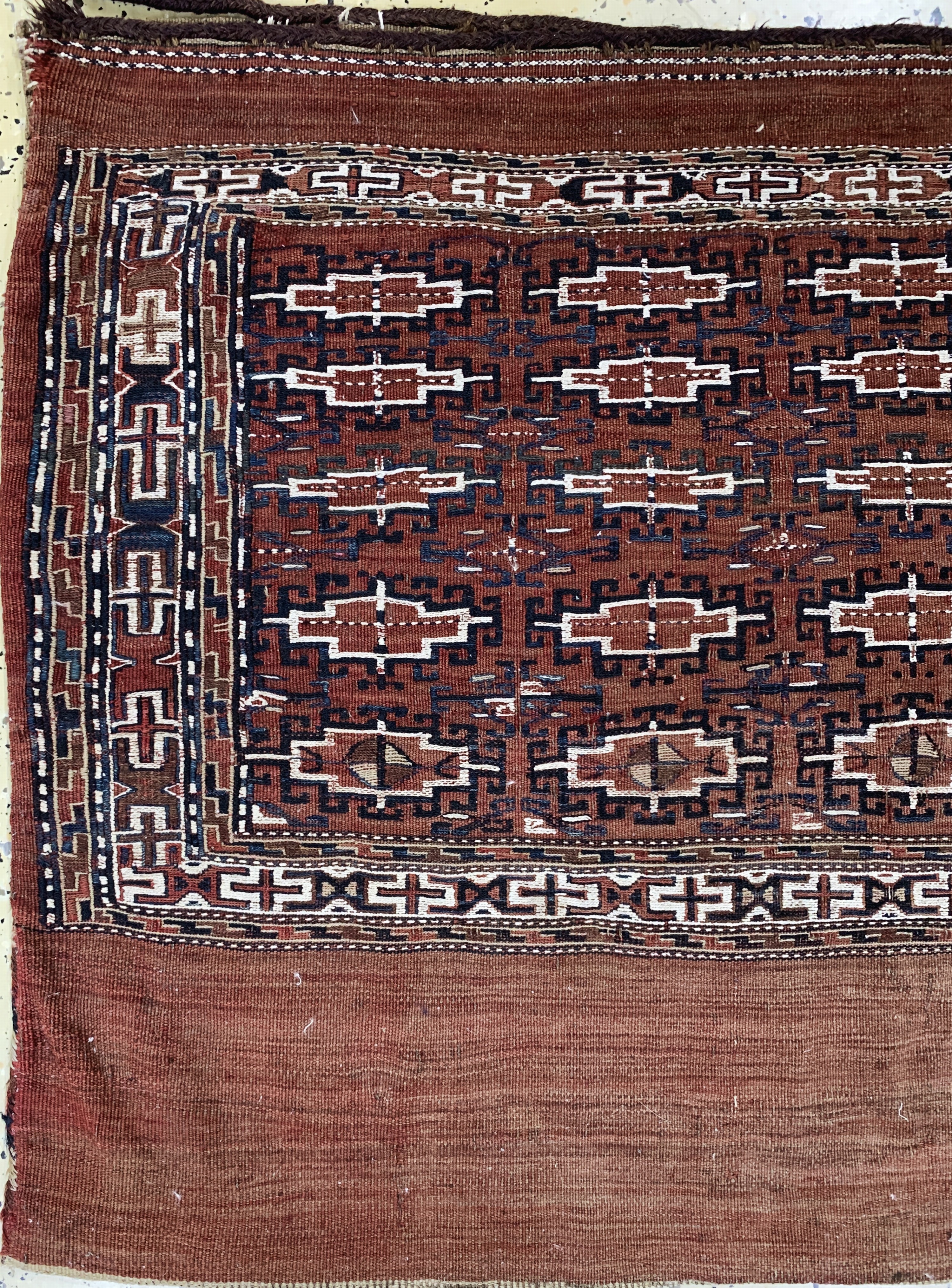 Detail b: Tschowal antik, Turkmenistan, um 1900, Wolle auf Wolle, ca. 100 x 72 cm, EHZ: 2