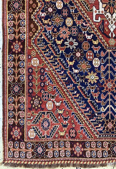 27033203b - Ghaschgai alt, Persien, Anfang 20.Jhd, Wolle auf Wolle, ca. 200 x 135 cm, EHZ: 2-3 ...