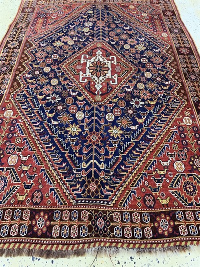 27033203e - Ghaschgai alt, Persien, Anfang 20.Jhd, Wolle auf Wolle, ca. 200 x 135 cm, EHZ: 2-3 ...