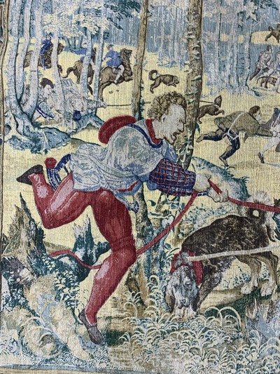 27033204d - Antiker Wandbehang, Frankreich, um 1900, auf Leinwand gedruckt, ca. 130 x 185 cm, EHZ: ...