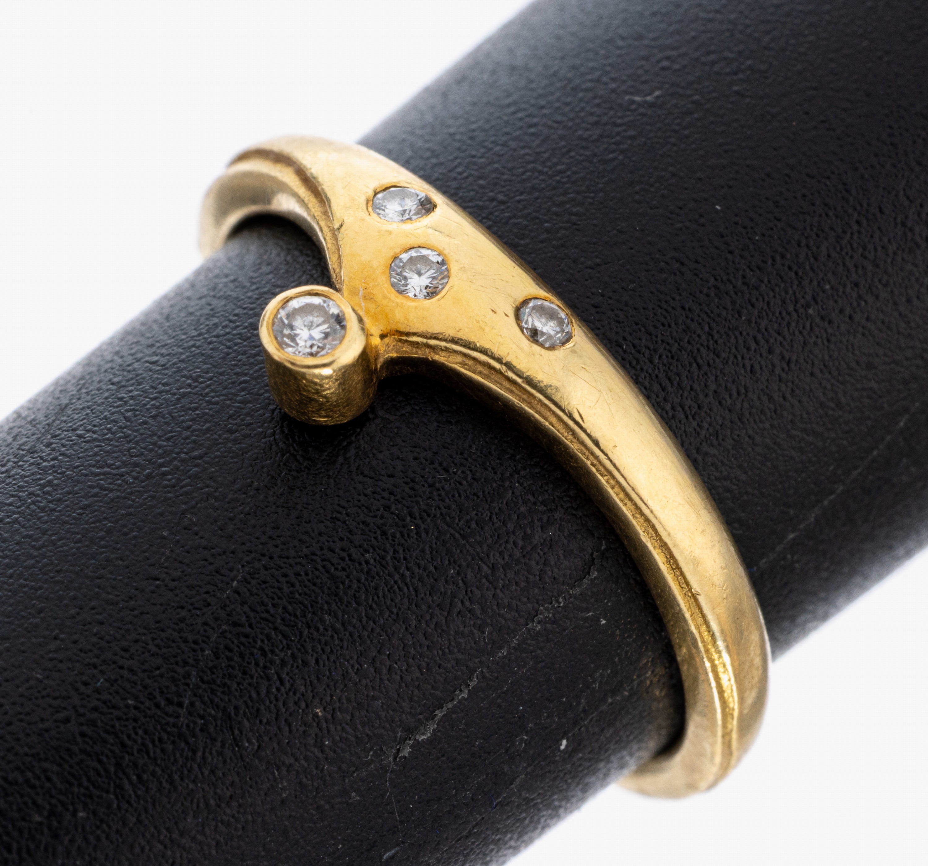 Image 27033395 - 18 kt Gold Brillant-Ring, GG 750/000, 4 Brillanten zus. ca. 0.05 ct Weiß/si, RW 51, ...