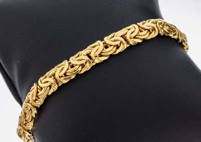 Image 14 kt Gold Armband, GG 585/000, gedrückte Königskette, L. ca. 21 cm, ...