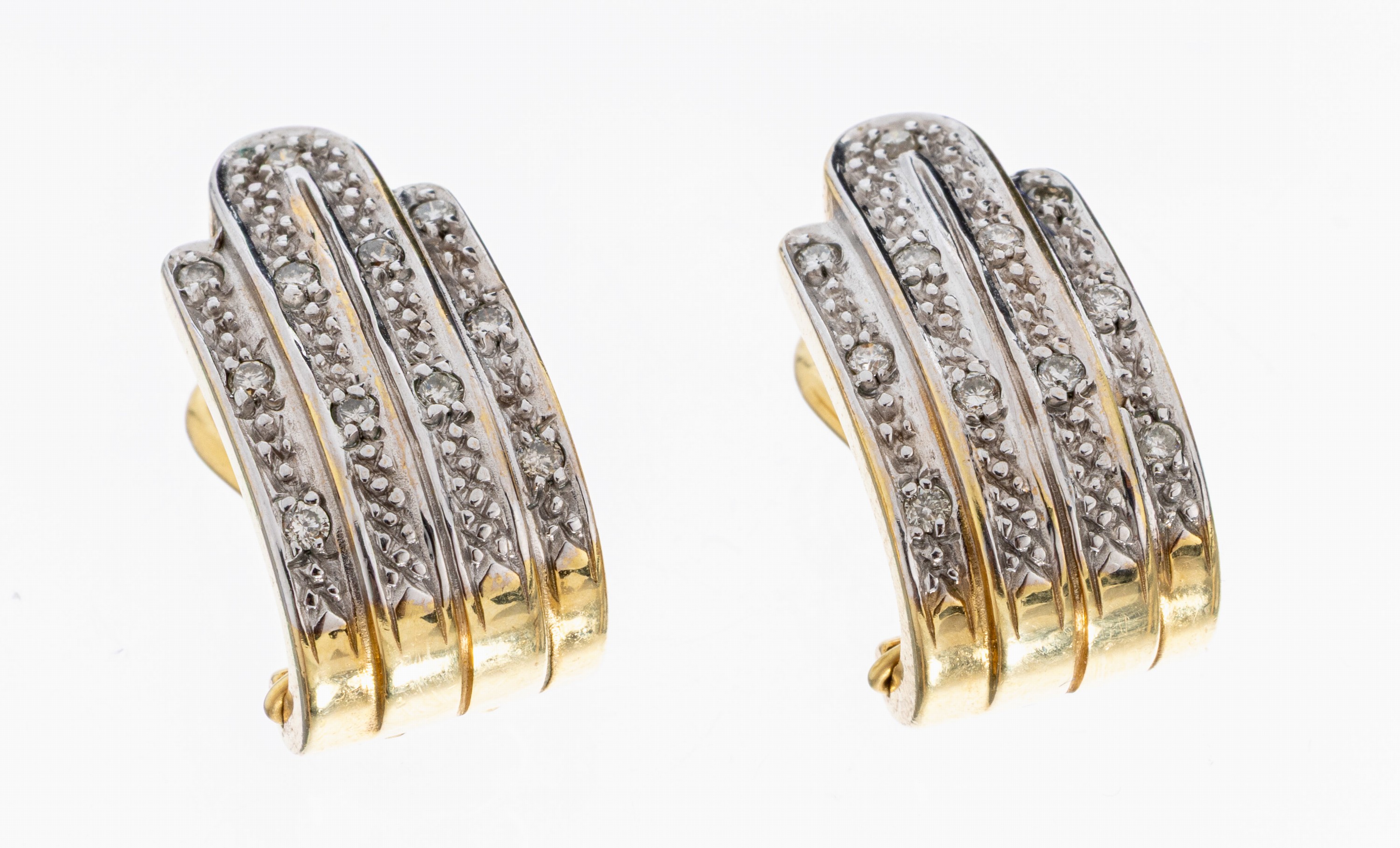 Image 27033409 - Paar 9 kt Gold Brillant-Ohrstecker, GG 375/000, 22 Brillanten in rhod. Fassungen ...