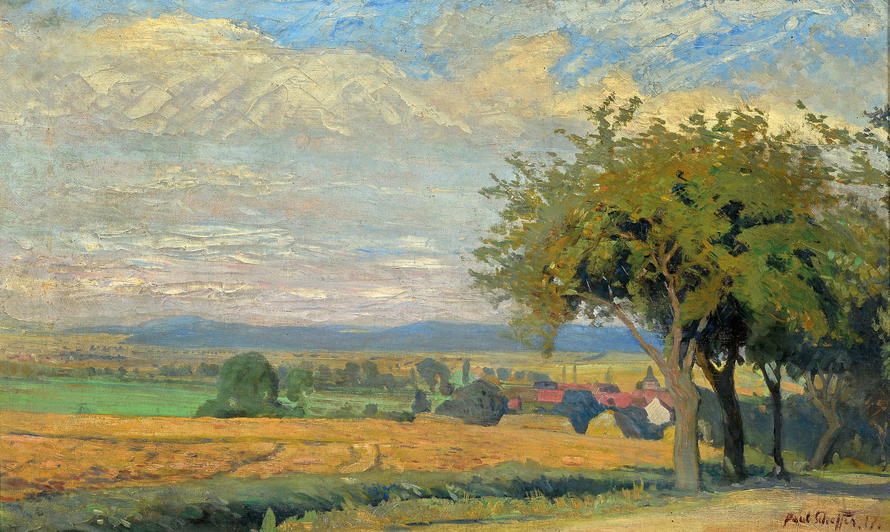 Image 27033456 - Paul Scheffer, 1877 Kassel-1916 Berlin, ´Blick nach Zella´ so auf altem Etikett bez., ...