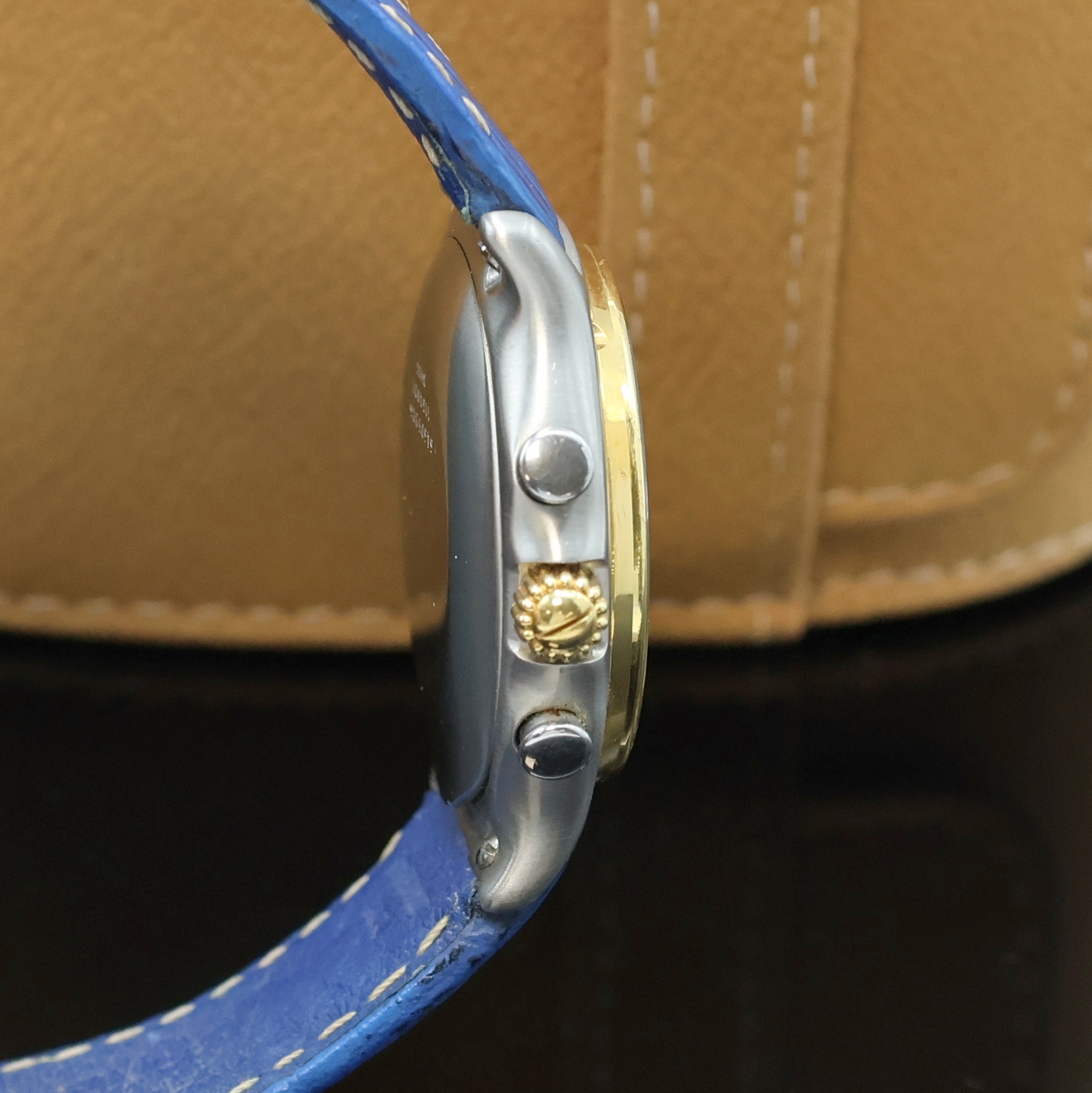 Detail c: EBEL Herrenchronograph mit El Primero Werk in Stahl/Gold Referenz 1134901, Schweiz um 1990, Automatik, Boden aufgedr., orig. Lederband m. Faltschl., ...