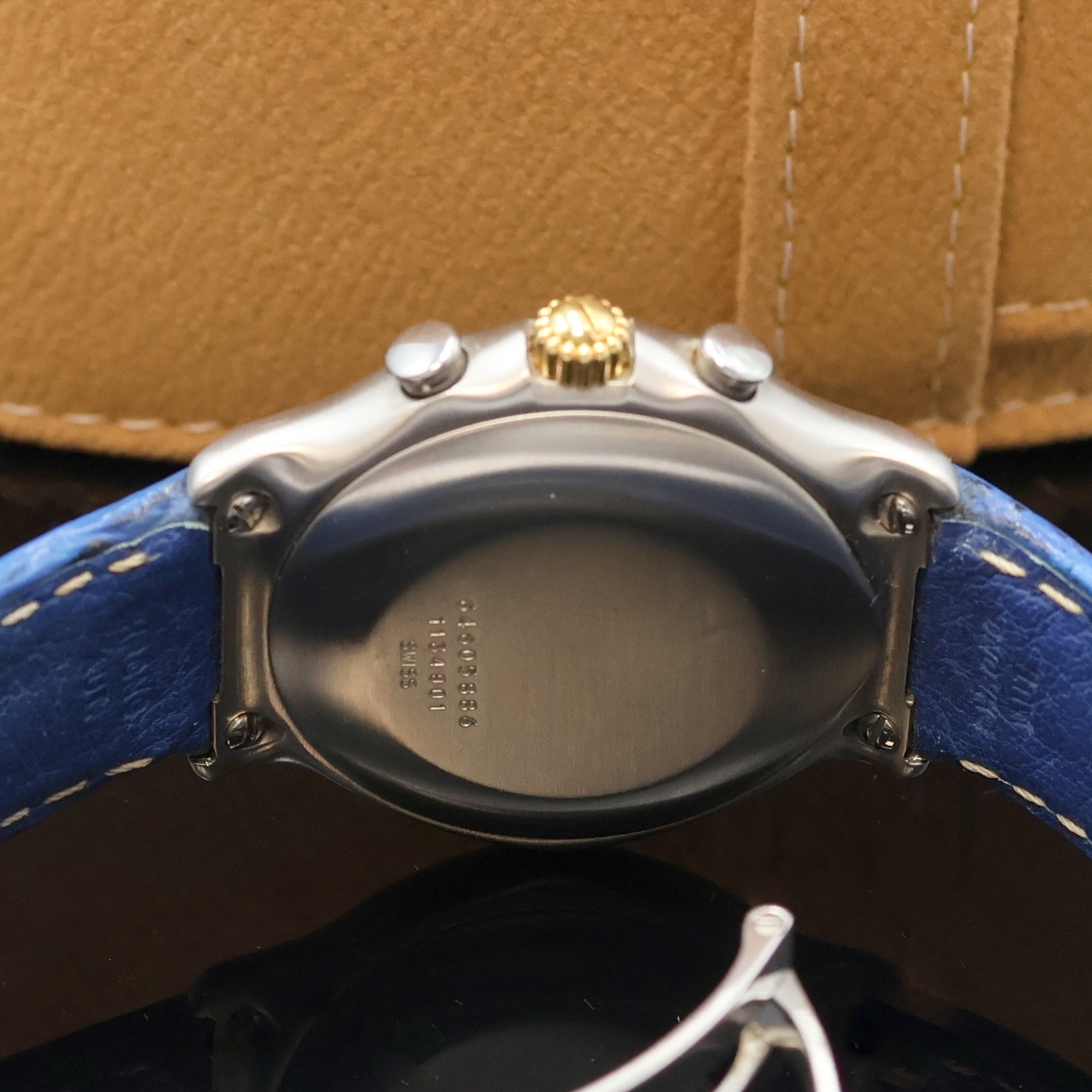 Detail d: EBEL Herrenchronograph mit El Primero Werk in Stahl/Gold Referenz 1134901, Schweiz um 1990, Automatik, Boden aufgedr., orig. Lederband m. Faltschl., ...