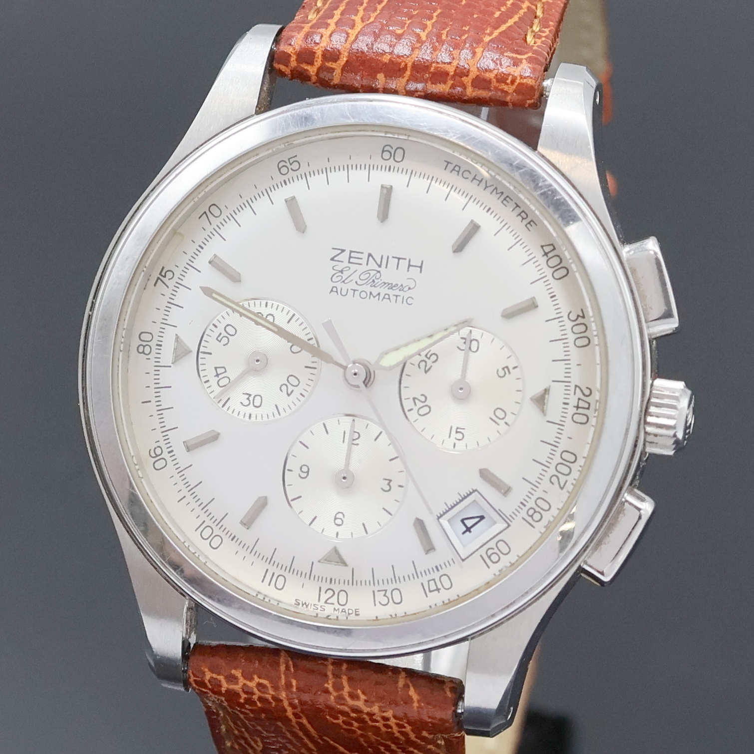 Detail a: ZENITH El Primero Armbandchronograph Referenz 02.0500.400, Schweiz um 2000, Automatik, beids. vergl. Geh. in Edelstahl inkl. Lederband m. orig. ...