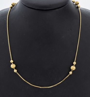 Image 8 kt Gold Collier, GG 333/000, Venezianerkette mit Kugeln als Zwischenglieder, L. ca. ...