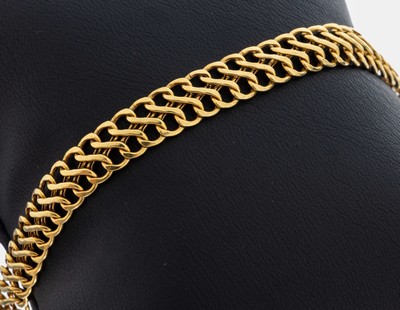 Image 14 kt Gold Armband, GG 585/000, ineinander verschlungene Ösen, L. ca. 17.5 cm, ...