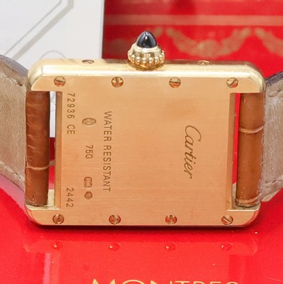 27033418d - CARTIER Tank Damenarmbanduhr in GG 750/000 Referenz 2442, Schweiz um 2000, quarz, 2- ...