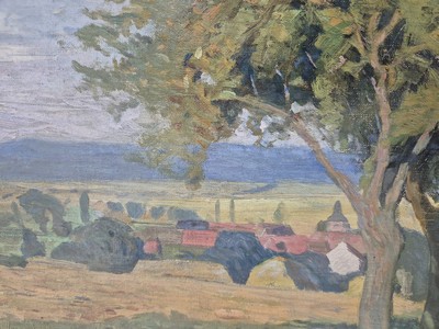 27033456b - Paul Scheffer, 1877 Kassel-1916 Berlin, ´Blick nach Zella´ so auf altem Etikett bez., ...