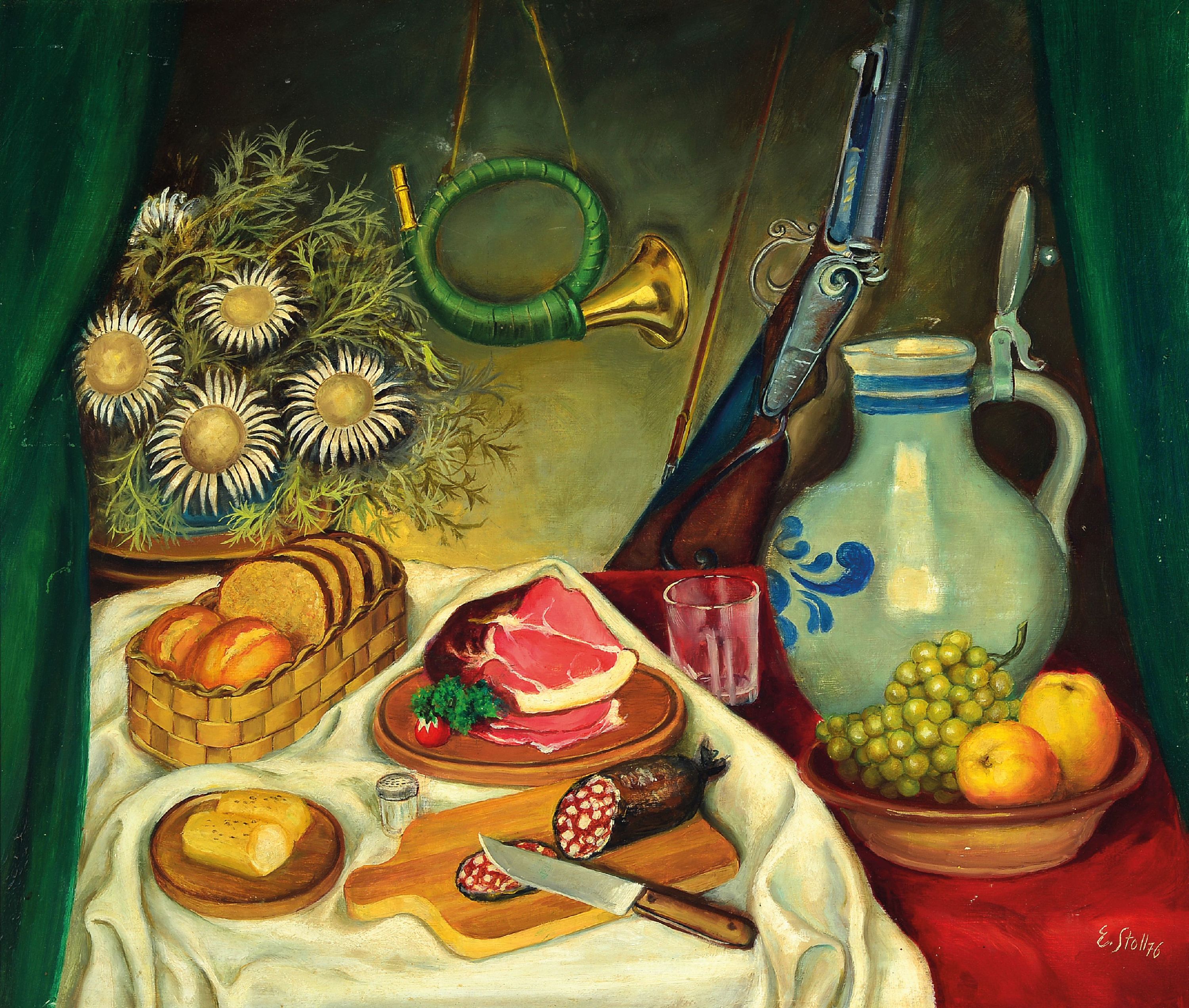 Image 27033510 - Eugen Stoll, 1895-1978 Ludwigshafen, pfälzer Stillleben mit einer Variation an ...