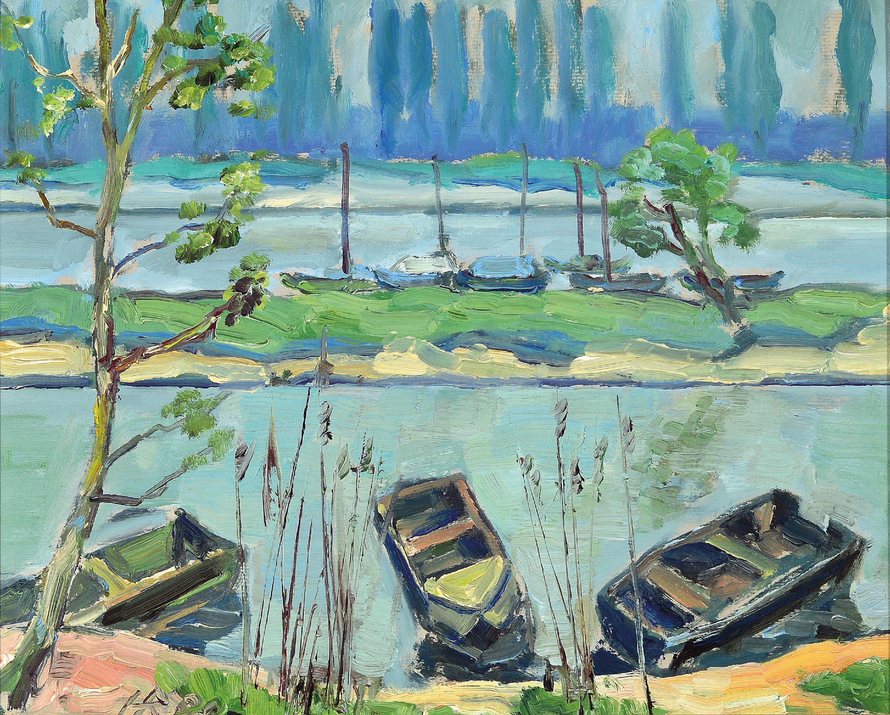 Image 27033515 - Heinz Reiss, 1923 Haßloch-2008, Altrheinlandschaft, 1982, links unten signiert, ...