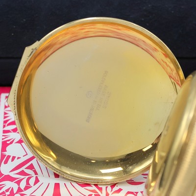 27033500c - REUGE Taschenuhr mit Wecker-Spieluhr und Figurenautomat, Schweiz um 1990, verg. Geh., ...