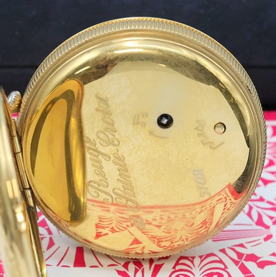 27033500d - REUGE Taschenuhr mit Wecker-Spieluhr und Figurenautomat, Schweiz um 1990, verg. Geh., ...