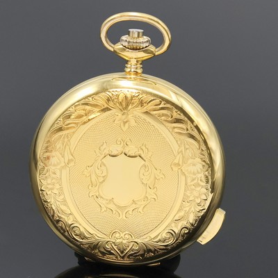 27033501b - EMKA vergoldete Savonette mit 1/8 Repetition, Schweiz um 1990, Handaufzug, floral grav. ...