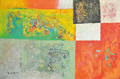 Image Heinz Brzoska, 1942 Kattowitz-2015 Ludwigshafen, abstrakte Komposition, Farbflächen mit ...