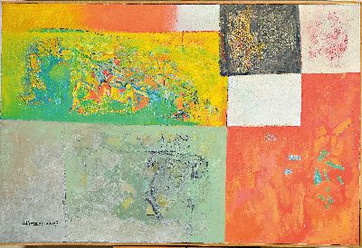 27033503k - Heinz Brzoska, 1942 Kattowitz-2015 Ludwigshafen, abstrakte Komposition, Farbflächen mit ...