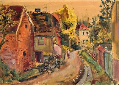 Image Rolf Müller-Landau, 1903-1956 Bad Bergzabern , Aquarell, frühe Arbeit von 1943, ...