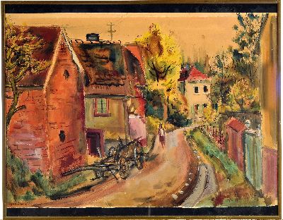 27033509k - Rolf Müller-Landau, 1903-1956 Bad Bergzabern , Aquarell, frühe Arbeit von 1943, ...