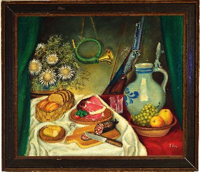 27033510k - Eugen Stoll, 1895-1978 Ludwigshafen, pfälzer Stillleben mit einer Variation an ...