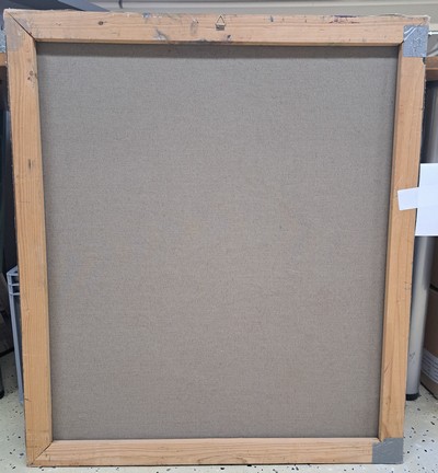 27033511c - Gernot Kissel, 1939 Worms-2008 Römerberg, Frauenporträt, blonde Frau mit schwarz-gelb ...