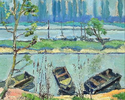 Image Heinz Reiss, 1923 Haßloch-2008, Altrheinlandschaft, 1982, links unten signiert, ...