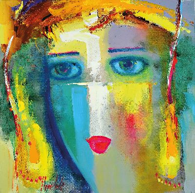 27033519l - Abbas Al-Mosawi, geb. 1952 Bahrain, 4 Gemälde ´Köpfe´, Acryl/Lwd, alle signiert, ca. 70 ...