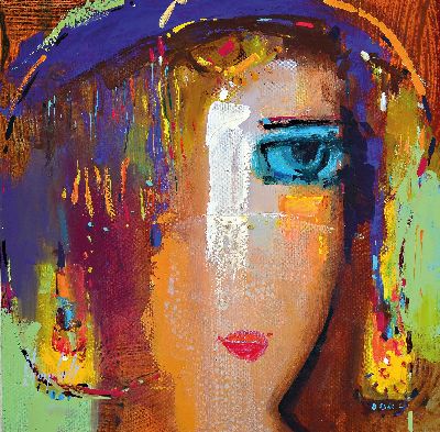 Image Abbas Al-Mosawi, geb. 1952 Bahrain, 4 Gemälde ´Köpfe´, Acryl/Lwd, alle signiert, ca. 70 ...