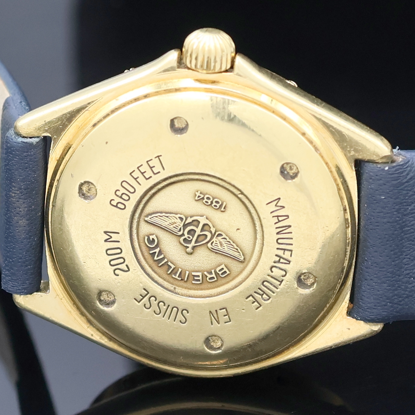Detail e: BREITLING Lady J Damenarmbanduhr in GG 750/000 Referenz K52065, Schweiz um 1995, quarz, Boden u. Krone verschr., Lünette m. 60er Teilung eins. rast. ...