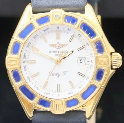 27033649a - BREITLING Lady J Damenarmbanduhr in GG 750/000 Referenz K52065, Schweiz um 1995, quarz, ...