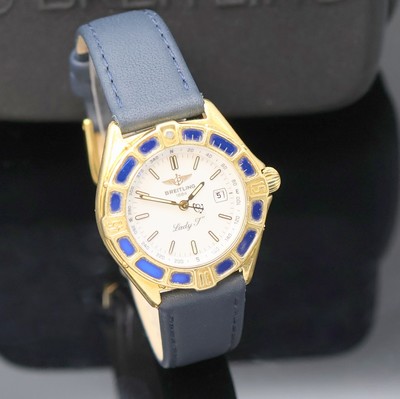 27033649b - BREITLING Lady J Damenarmbanduhr in GG 750/000 Referenz K52065, Schweiz um 1995, quarz, ...