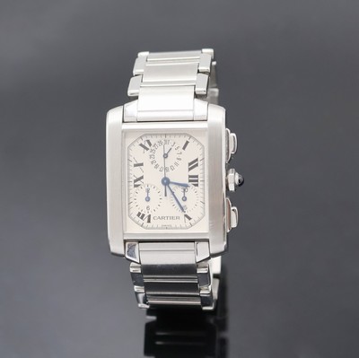 Image CARTIER Armbandchronograph Tank Francaise Referenz 2303, Schweiz um 1997, Edelstahlgeh. ...