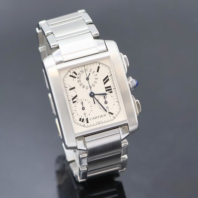 27033815b - CARTIER Armbandchronograph Tank Francaise Referenz 2303, Schweiz um 1997, Edelstahlgeh. ...