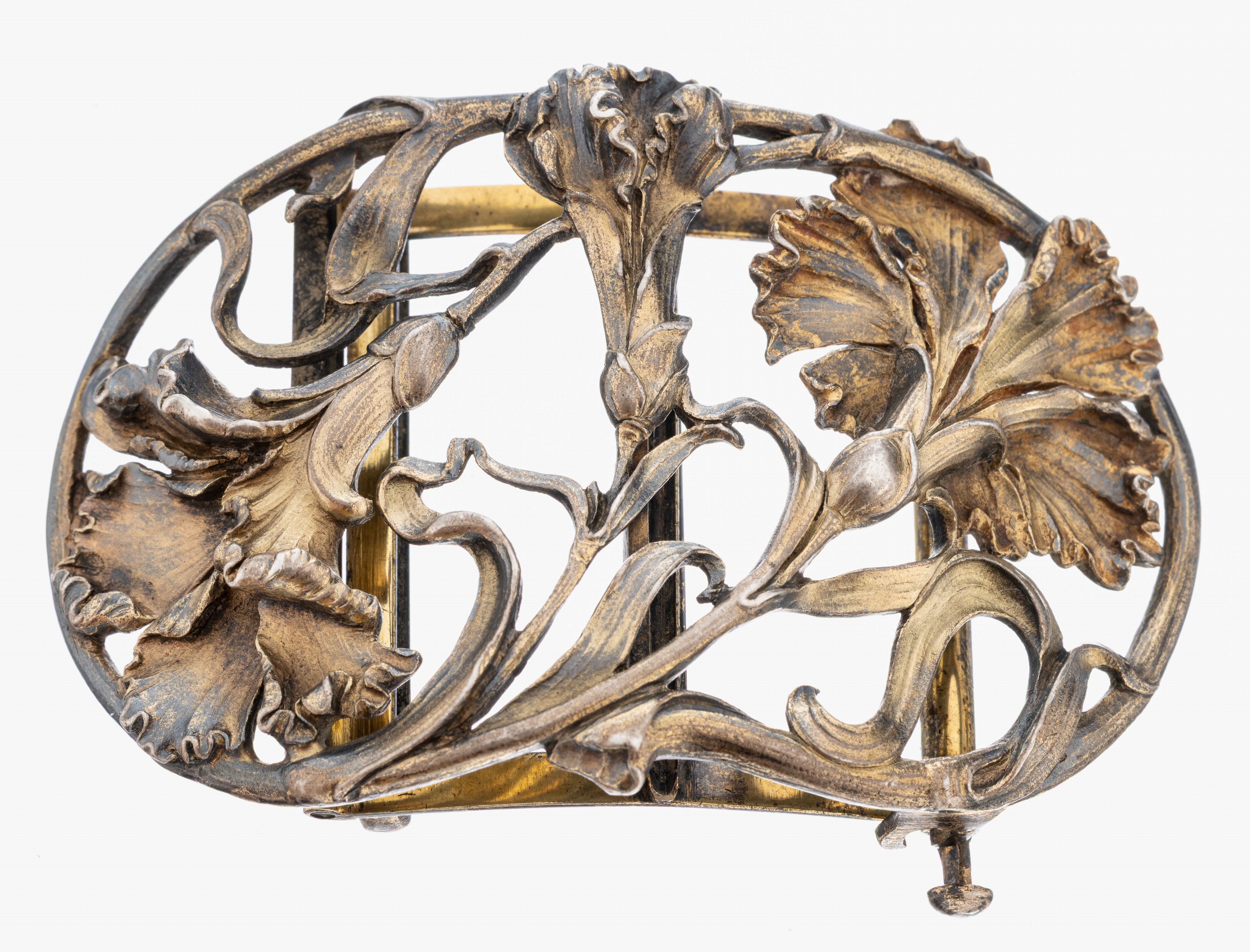 Image 27033911 - Ausgefallene, schwere Jugendstil Gürtelschließe, Silber, franz. Importstempel, ...